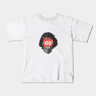 Cartoon face under black and white man Kids T-Shirt